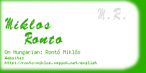 miklos ronto business card